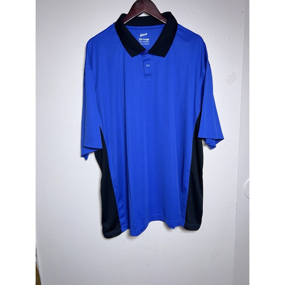 Culvers Polo Shirt Mens 3XL Blue Black Short Sleeve Employee Uniform